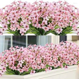 Decorative Flowers Violet Bouquet Artificial UV Resistant Outdoor Hanging Fake Flower Plant DIY Wedding Home Garden Porch Window Decoration