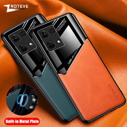 For Reno7 4G Case Zroteve PU Leather Car Magnetic Hard PC Cover For OPPO Reno 7 Pro Lite 7z Reno7z 5G Shockproof Phone Cases