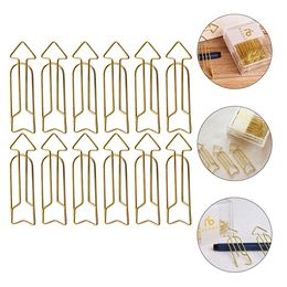 12 Pcs Paper Clip Note Photo Clips Bookmark Pin Bookmarks Clamp Office Folders Arrow Shape Metal