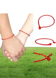 100PCSlot Fashion Red Thread String Bracelet Lucky Red Green Handmade Rope Bracelet for Women Men Jewelry Lover6304428