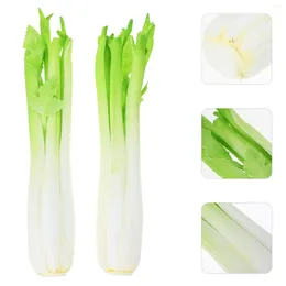 Decorative Flowers 2 Pcs Artificial Cucumbers Simulation Vegetable Model Fake Vegetables Ornament Foam False Celery Models