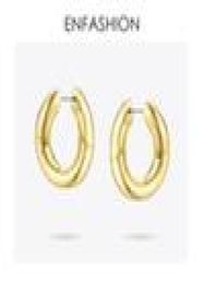 ENFASHION Punk Link Chain Hoop Earrings For Women Gold Colour Small Circle Hoops Earings Fashion Jewellery Aros De Moda7550074