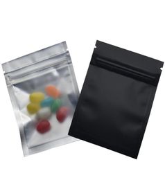 100pcslot 75x10cm Matte Black Clear Front Zipper Bags Resealable Zip Lock Aluminium Foil Plastic Bag Food Grocery Packing Mylar F8700754