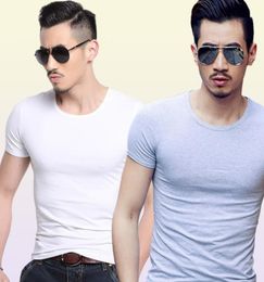 Men Tshirt Spandex Fitness Gym Clothing Man Tops Tees T Shirt For Male Solid Colour Tshirts multi Colours TShirt XS2XL3631285