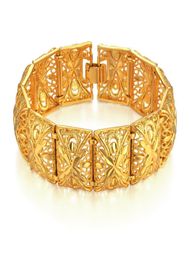 Link Chain Drop 22mm Width Chunky Big Wide Bracelet For WomenMen Gold Colour Ethiopian Jewellery African Bangle Arab Wedding Gift2683419