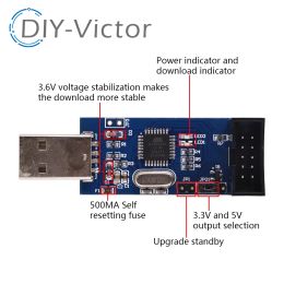 1 Set 10Pin To 6 Pin Adapter Board + USBASP USBISP AVR Programmer USB ATMEGA8 ATMEGA128 ATtiny/CAN/PWM 10Pin Wire Module