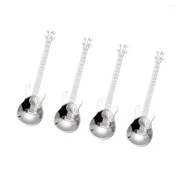 Coffee Scoops 4Pcs Shaped Spoons Set Steel Tableware Silver Sugar Dessert Tea Ice Cream Stirrer Soup Kitchen Tool Home