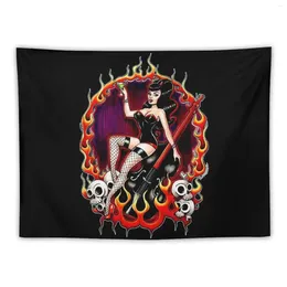 Tapestries Rockabilly Rockabella (Black) Tapestry Decoration Room Anime Decor Bed