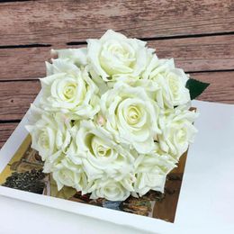 Decorative Flowers Artificial Flower Rose Bouquet Fake For Wedding Holiday Garden Parties Handheld Bridal Bouquets DIY Home Decorations