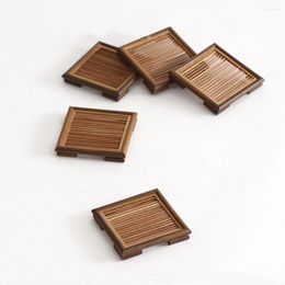 Tea Trays Durable Handmade Bamboo Tray For Teacup Teapot Natural Material Heat Insulation Anti-scalding Cup Coffee Mug