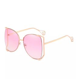 WholeOUTEYE Brand Designer Metal Frame Women Square Sunglasses Fashion Oversized Female Mirror Sun Glasses Ladies Clear Pink 9359838