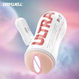 DRY WELL Male Masturbator Cup Soft Pussy Sex Toys Realistic Vagina for Men Silicone Mens Masturbation Sex Products 240402