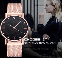 Watch Women Dress Stainless Steel Band Analogue Quartz Wristwatch Fashion Luxury Ladies Golden Rose Gold Watch Clock Analog3029945
