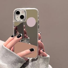 Leopard Print Phone Case For iPhone 15 Case funda iPhone 13 11 12 14 15 Pro Max Abstract Soft TPU Shockproof Makeup Mirror Cover