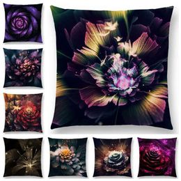 Pillow Design 3d Print Gorgeous Virtual Colourful Flowers Cover Cotton Linen Sofa Case