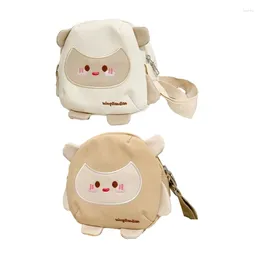 Evening Bags Nylon Bag For Girl Women Bear Crossbody Shoulder Japanese Style Travel Leisure White/Khaki