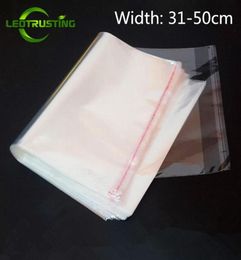 Leotrusting 100pcs 31-50cm Width rge Clear OPP Adhesive Bag Transparent Poly Reseable Packaging Bag Self Pstic Gift Pouch300S8955201