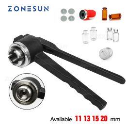 Machine ZONESUN ZSPVC2 Manual Vial Capping Machine Crimper Aluminum Cap Flipoff Cap Handheld Bottle Sealer Infusion Bottle 11/13/15/20