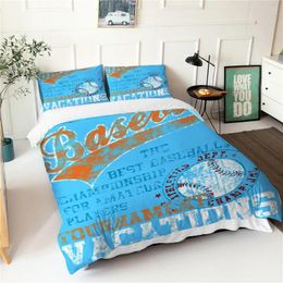Bedding Sets Bedroom Comforter Set Baseball Design Duvet Cover Sports Style Double Bedspread With Pillowcases Fabic Bed Linen