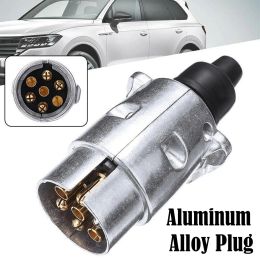 Durable 7 Pin Trailer Automobile Aluminium Alloy Plugs 12V Truck Tow Towing Electrics Connector Wiring Connector Adapter EU Plug