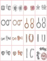 2022 Trend 925 Sterling Silver Pendiente Sparkling Crystal Daisy Flower Stud Earrings For Women Fit Original Earrings Jewellery L2206750292