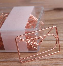 20pcs Office Paper Clip Love Bowknot Plating Specialshaped DIY Modelling Gift Bookmark Easy Use Mini School Accessories Study4105399