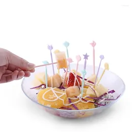 Disposable Flatware Animal Shaped Food Picks Bento Decorative Sign Fruit Forks Plastic Material Pick For Dessert Kingdom