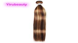 Yirubeauty Malaysian Human Hair Double Wefts P427 1030inch Straight Body Wave Kinky Curly Piano Colour One Bundle8654665