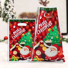 Gift Wrap 10pcs Year 2024 Candy Bag Santa Snowflake Crisp Drawstring Merry Christmas Decorations For Home Noel Present