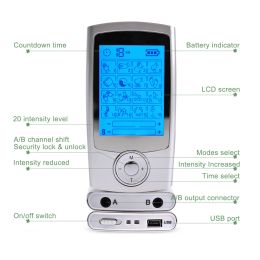 16 Modes Electrical Tens Muscle Stimulator EMS Acupuncture Body Massage Pulse Digital Therapy Slimming Machine Electrostimulator