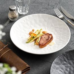Plates White Luxury Ceramic Frosted Western Dish Creative El Restaurant Pendulum Plate Exquisite Household Fruit Salad