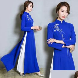 Ethnic Clothing New Arrival Autumn Fashion Style Polyester Women Plus Size Ao Dai Asia Pacific Islands M2Xl Drop Delivery Apparel Otmct