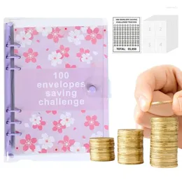 Gift Wrap 100 Savings Challenge Binder Cash Envelopes Kit Waterproof And Durable Money