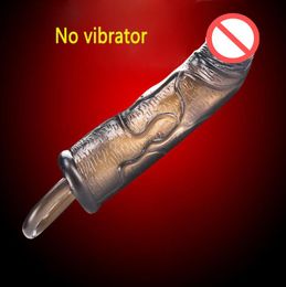 Male Soft Penis Sleeve Extender With Vibrator Cock Enlargement Enhancer Reusable Delay Gonobolia Dick Ring Adult Sex Toy For Men 47525424