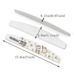 Professional Material Nail Files 50PCS Emery Board Nails File 100 180 Grit Grey Boat Wood Manicure Product Nail Stylist Supplies