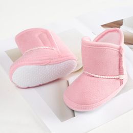 Winter Baby Warm Snow Boots Toddler First Walkers Girls Boys Walking Shoes Soft Sole Fur Snow Booties Kids Boots for 0-18M
