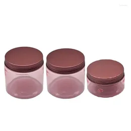 Storage Bottles 22Pcs Wide Mouth Bottle Cream Pots Bronze Lid Empty Makeup Container Clear Pink PET Plastic Jars 100ml 120ml 150ml 200ml