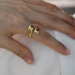 Cluster Rings Minimalist Small Fresh Double Layer Smooth Water Drop Ring Creative Oval Cross Female