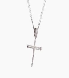 Micro Pave Iced Out Cubic Zircon Nail Pendant Necklace Jewellery With Cuban Chain or Rope Chain2822744