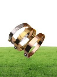 Designer Jewelry Bangle Rose Gold Silver Stainless Steel Luxury Simple Pattern Buckle Love Jewelry Women Mens Bracelets Bran5966781