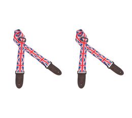 NAOMI 2PCS Guitar Strap PU End Guitar Accessories Adjustable Shoulder Strap For Acoustic Guitar England Flag7164749