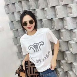 plus size T-shirt designer t-shirt womens flocked print graphic tee pure cotton short-sleeved top round neck oversized T-shirts