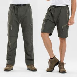 Spring Summer Outdoor Pants Men Quick Dry Convertible Pants Men Hiking Lightweight Fishing Zip Off Cargo Work Pants Trousers