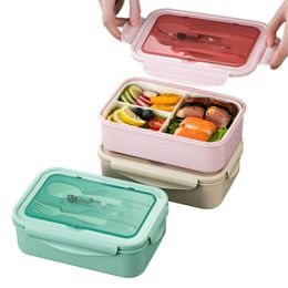 Dinnerware Plastic Lunch Container 3 Compartments Stackable Design Box For Outdoor Camping Picnic