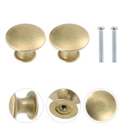 12 Pcs Brass Drawer Handles Door Knob Cupboard Home Simple Wardrobe Cabinet Round Knobs Zinc Alloy Small Pull