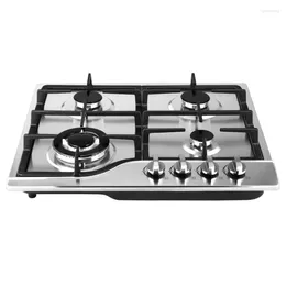 Dinnerware Sets Gas Stove 4 Burner Stainless Steel Four-head Stoves For Home Bulit-in Hob Four-cooker Panel Kitchen