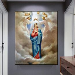 Holy Virgin Mary of Guadalupe Mexico Posters,Mercy Portrait,Canvas Painting,Wall Art Pictures,For Catholic Churches,Living Room