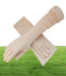 Women Summer Long Cotton Modal Sunscreen Gloves Arm Cotton Half Finger Gloves Cuff Sun Hand Protection AntiUV Driving19753729