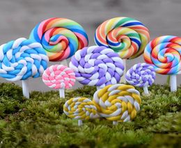 12pcs Rainbow Lollipop wedding home decor miniatures gnome terrarium figurines fairy garden ornaments dollhouse DIY4182741