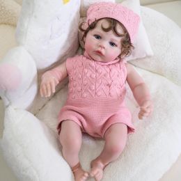 48CM Meadow Reborn Baby Doll Newborn Girl Baby Lifelike Real Soft Touch with Hand-Rooted Hair High Quality Handmade Art Doll